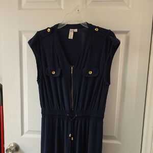 Emma & Michele Navy Top with Subtle Sheen